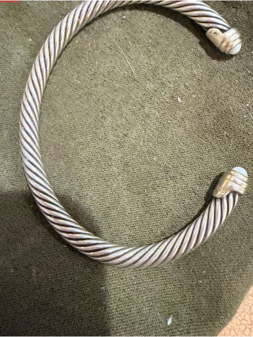 David Yurman Silver-Tone Twisted Cable Cuff Bracelet with Gold Accents - Picture 2 of 2
